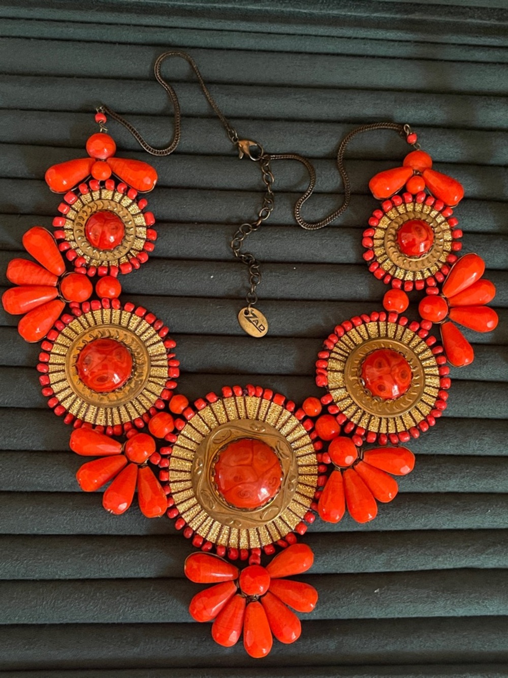 Vintage Zad “Bohemian Romance” Oversized Statement Medallion Necklace